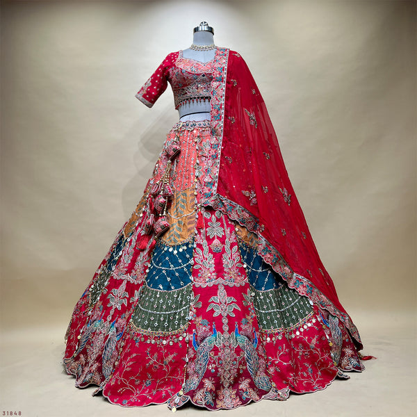Shringaar: Kodi Handwork Carnival Lehenga with Ready-To-Wear Blouse