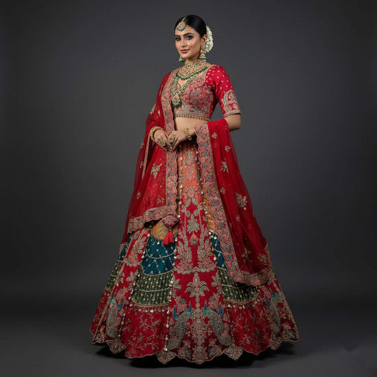 Shringaar: Kodi Handwork Carnival Lehenga with Ready-To-Wear Blouse