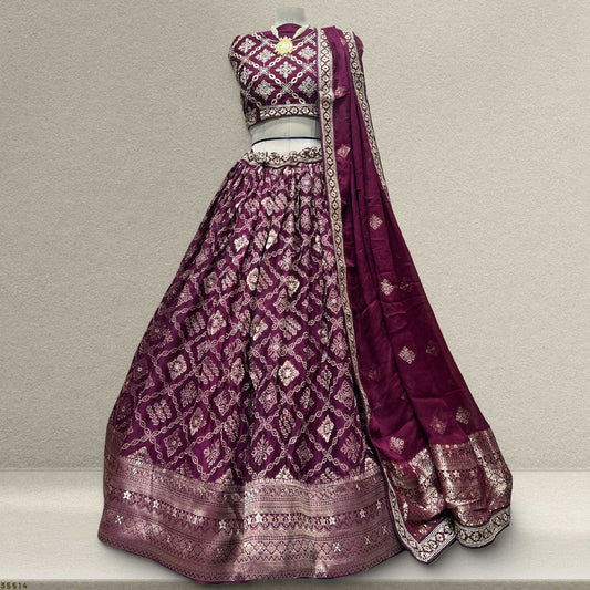 Lehza - The Party Wear Banarasi Lehenga Choli JMS Studio {{ Royal Red Bridal Lehenga}}