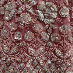 Jazzagals - Beads & Pearls Handwork Soft Pink Reception Lehenga