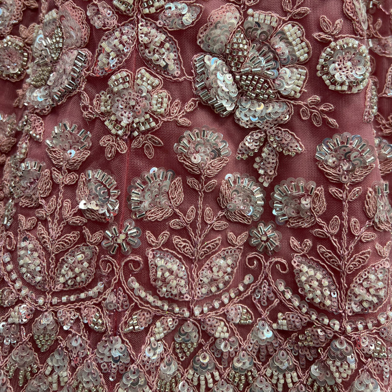Jazzagals - Beads & Pearls Handwork Soft Pink Reception Lehenga