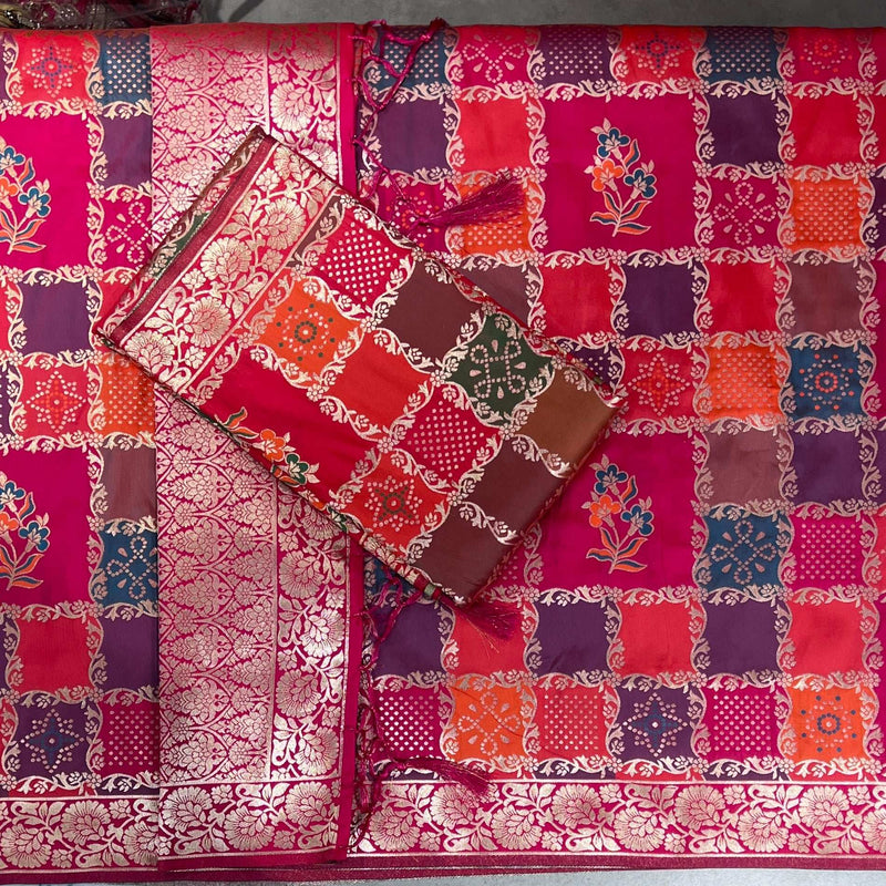 JMS_Studio Designer Silk Saree With Orange Colour and Gold Jari weaving work