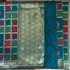 JMS_Studio Designer Silk Saree With Orange Colour and Gold Jari weaving work