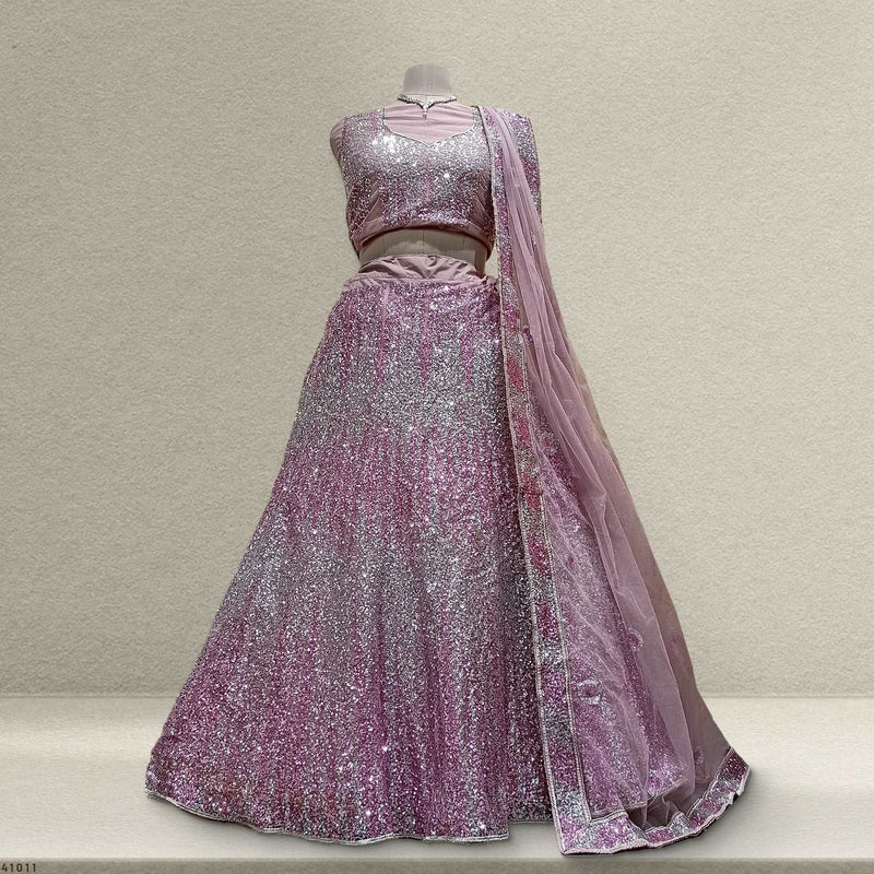 Padmini - Party Wear Pink Sequins Lehenga JMS Studio {{ Royal Red Bridal Lehenga}}