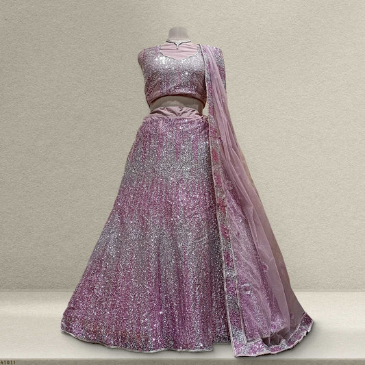 Padmini - Party Wear Pink Sequins Lehenga