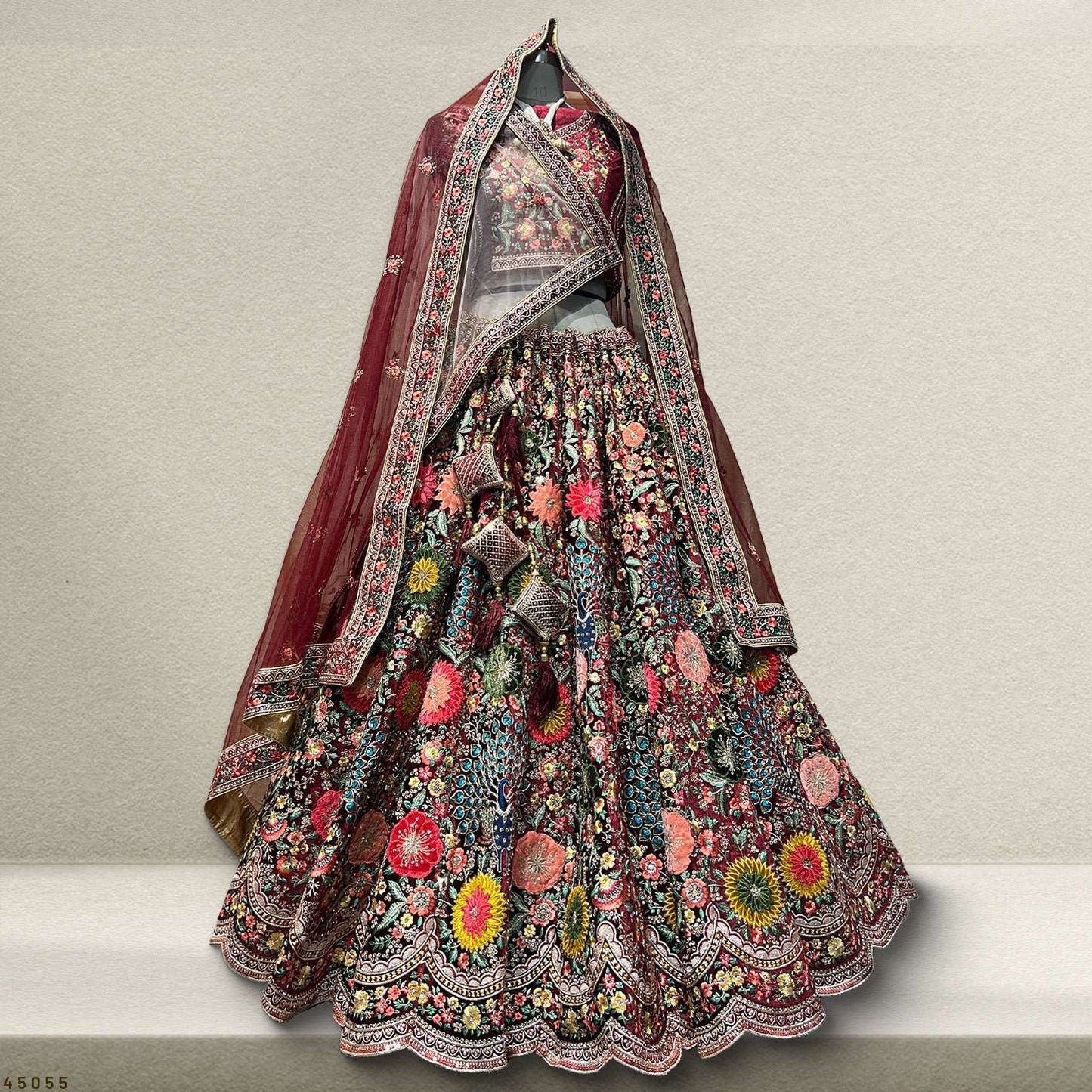 Pagfera - The Multi color Wedding Bridal Lehenga JMS Studio {{ Royal Red Bridal Lehenga}}