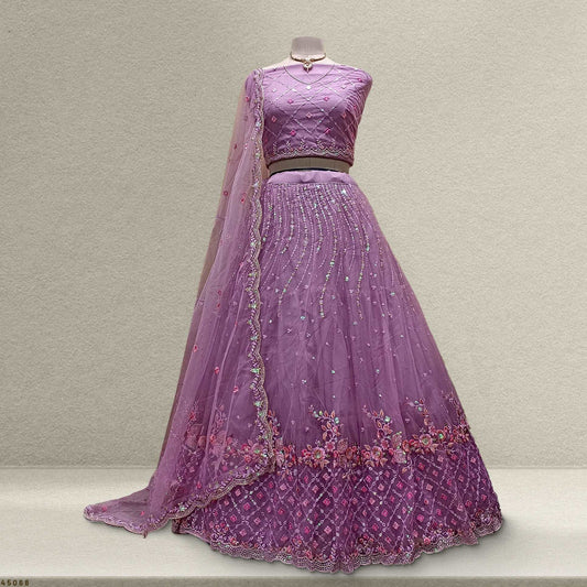 Butterfly - Lightweight Big Flared Pink Sider Lehenga