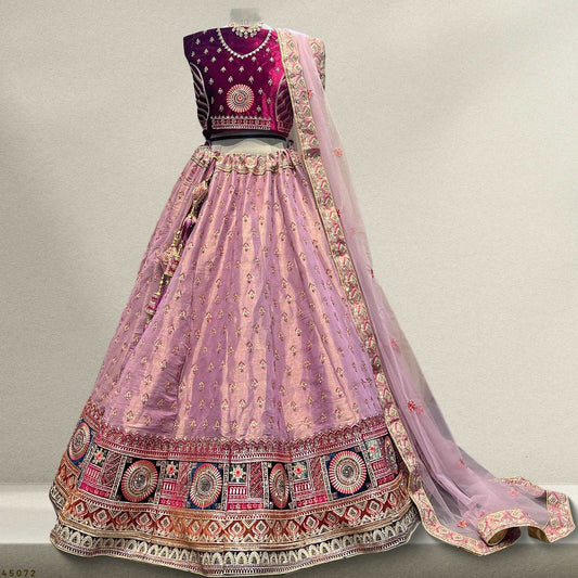 Padmini - Tissue Silk Lehenga with Velvet Blouse JMS Studio {{ Royal Red Bridal Lehenga}}