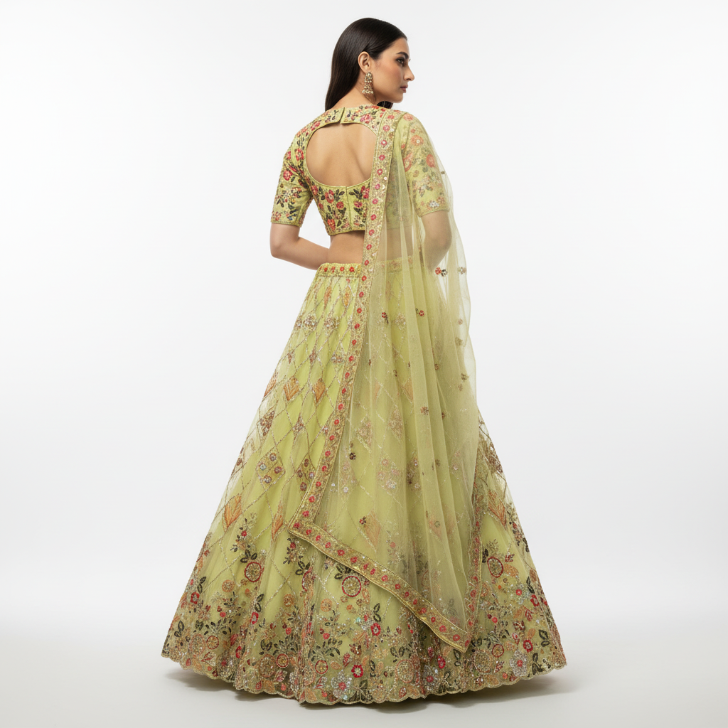 Butterfly - Ready-to-Wear Partywear Yellow Net Lehenga