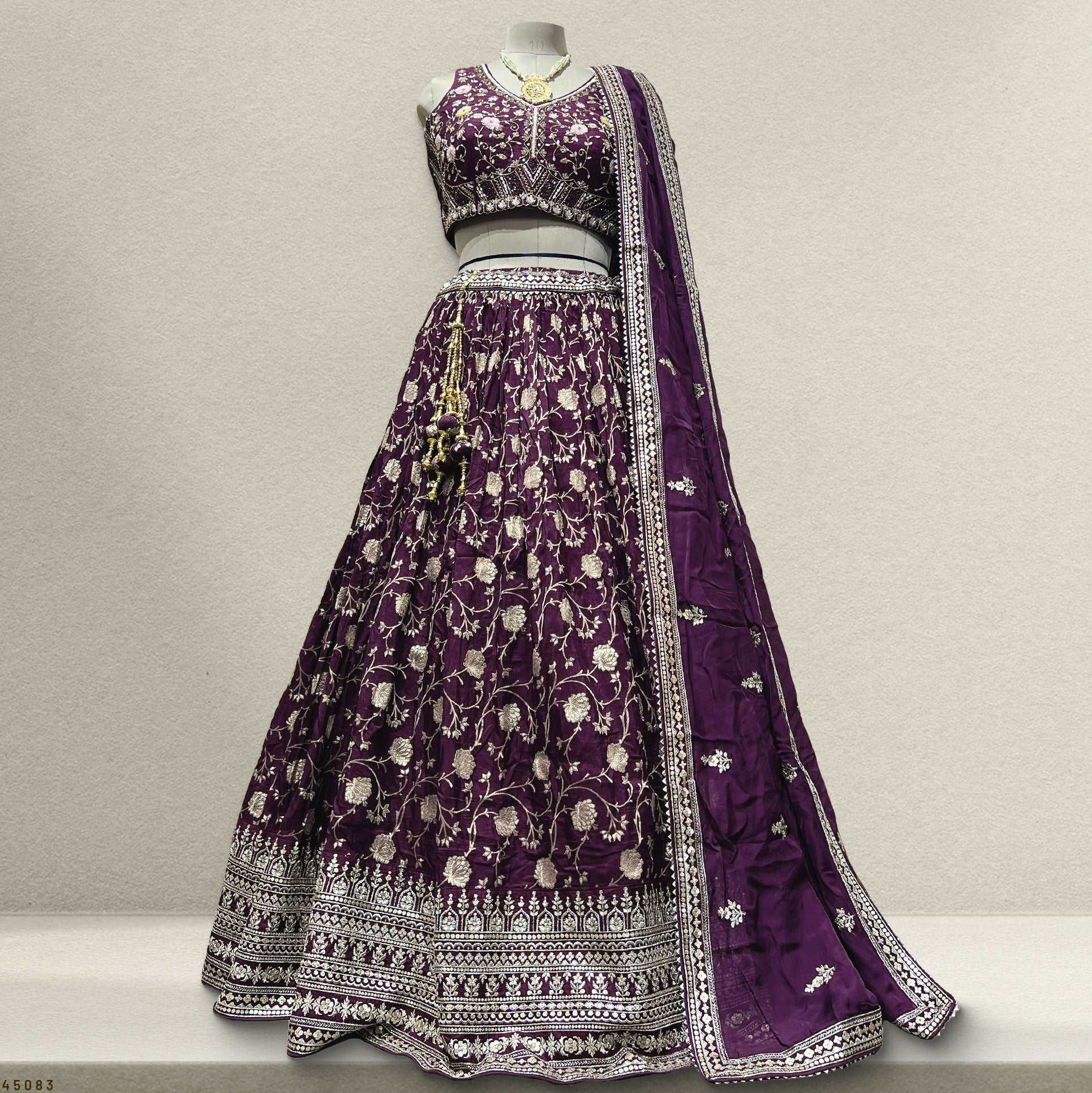 Padmini - Ready-to-Wear Lehenga with Intricate Handwork and Organza Dupatta JMS Studio {{ Royal Red Bridal Lehenga}}