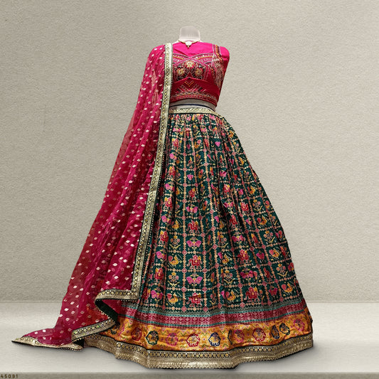 Shringaar: Traditional Silk Gharchola Pattern with Work Blouse