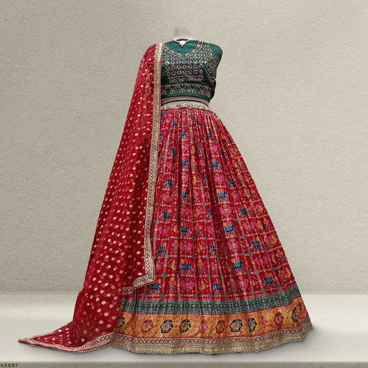 Shringaar: Traditional Silk Gharchola Pattern with Work Blouse