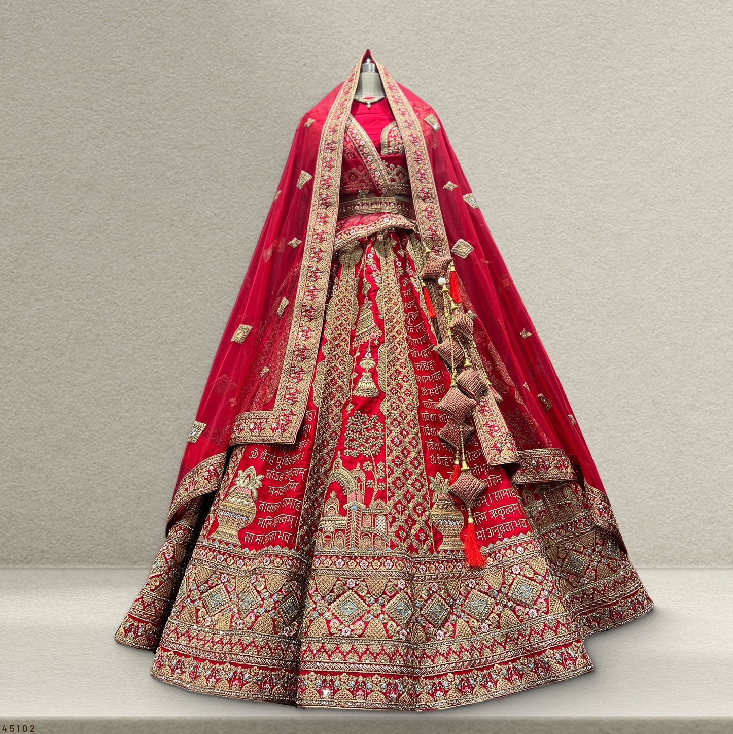 Sangria : Shlok Mantra Royal Red Bridal Lehenga