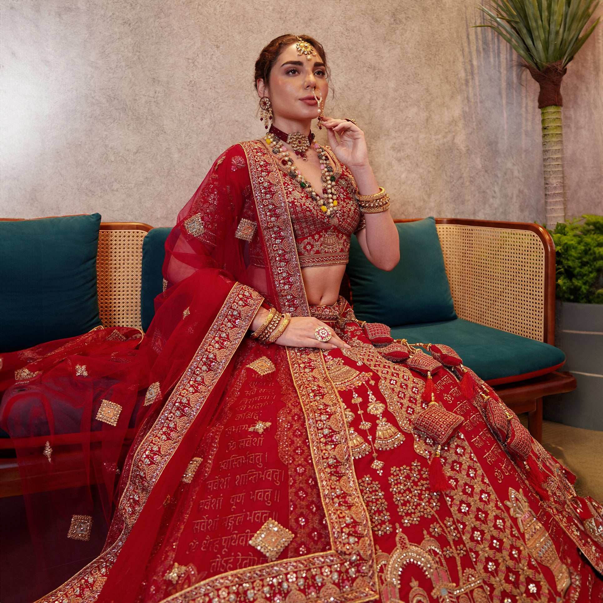 Sangria : Shlok Mantra Royal Red Bridal Lehenga