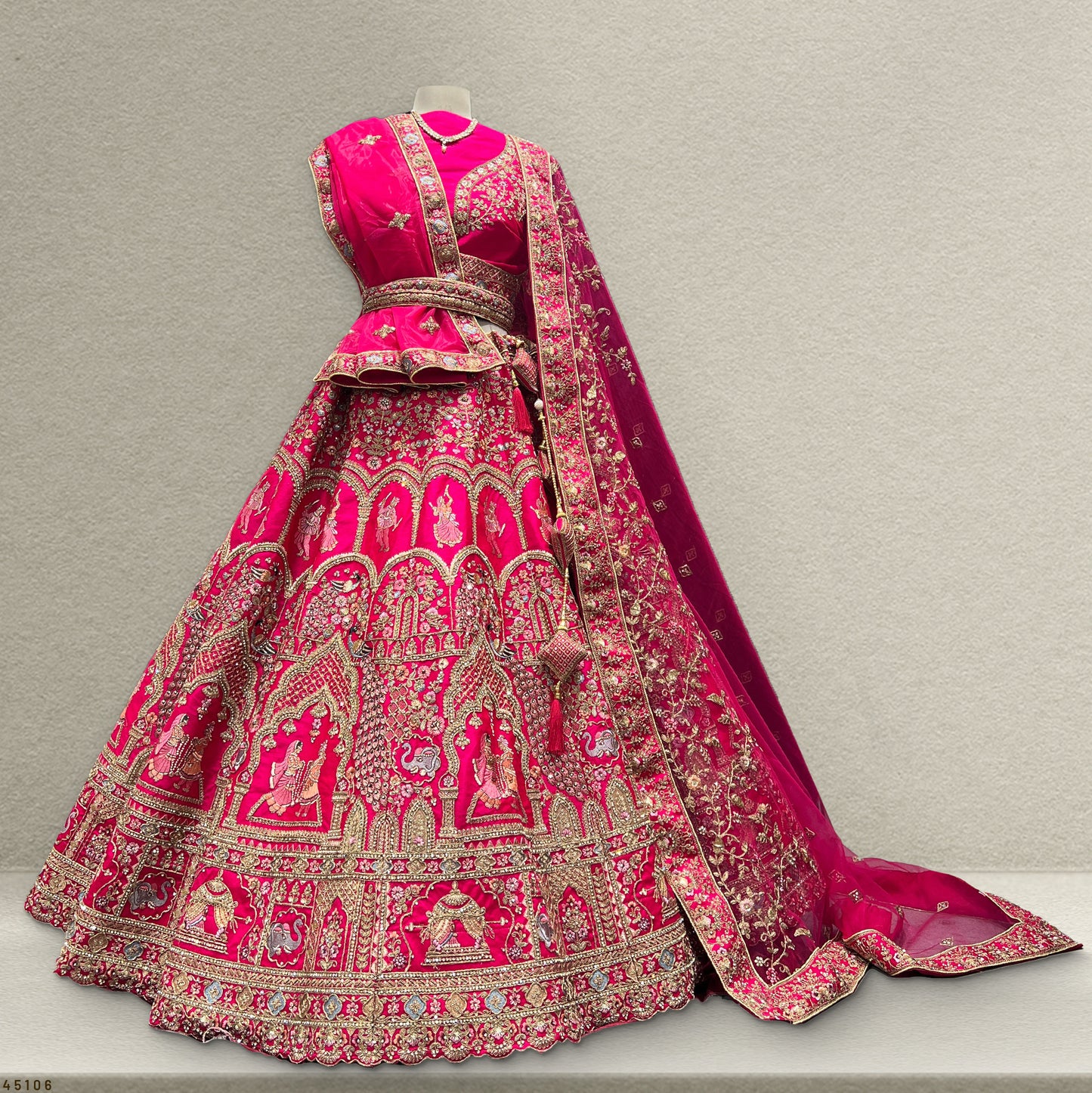 Sangria : Doli Baarat Rani Pink Bridal Lehenga JMS Studio {{ Royal Red Bridal Lehenga}}