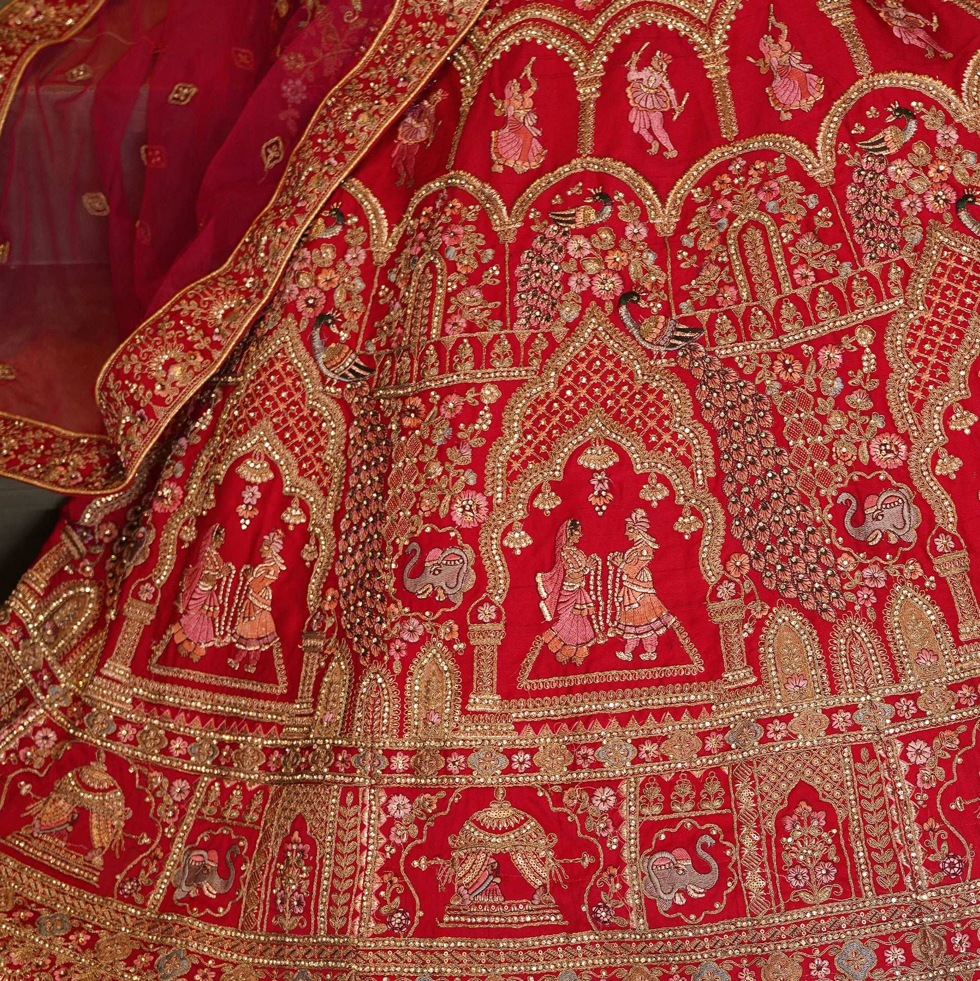 Sangria : Doli Baarat Royal Red Bridal Lehenga