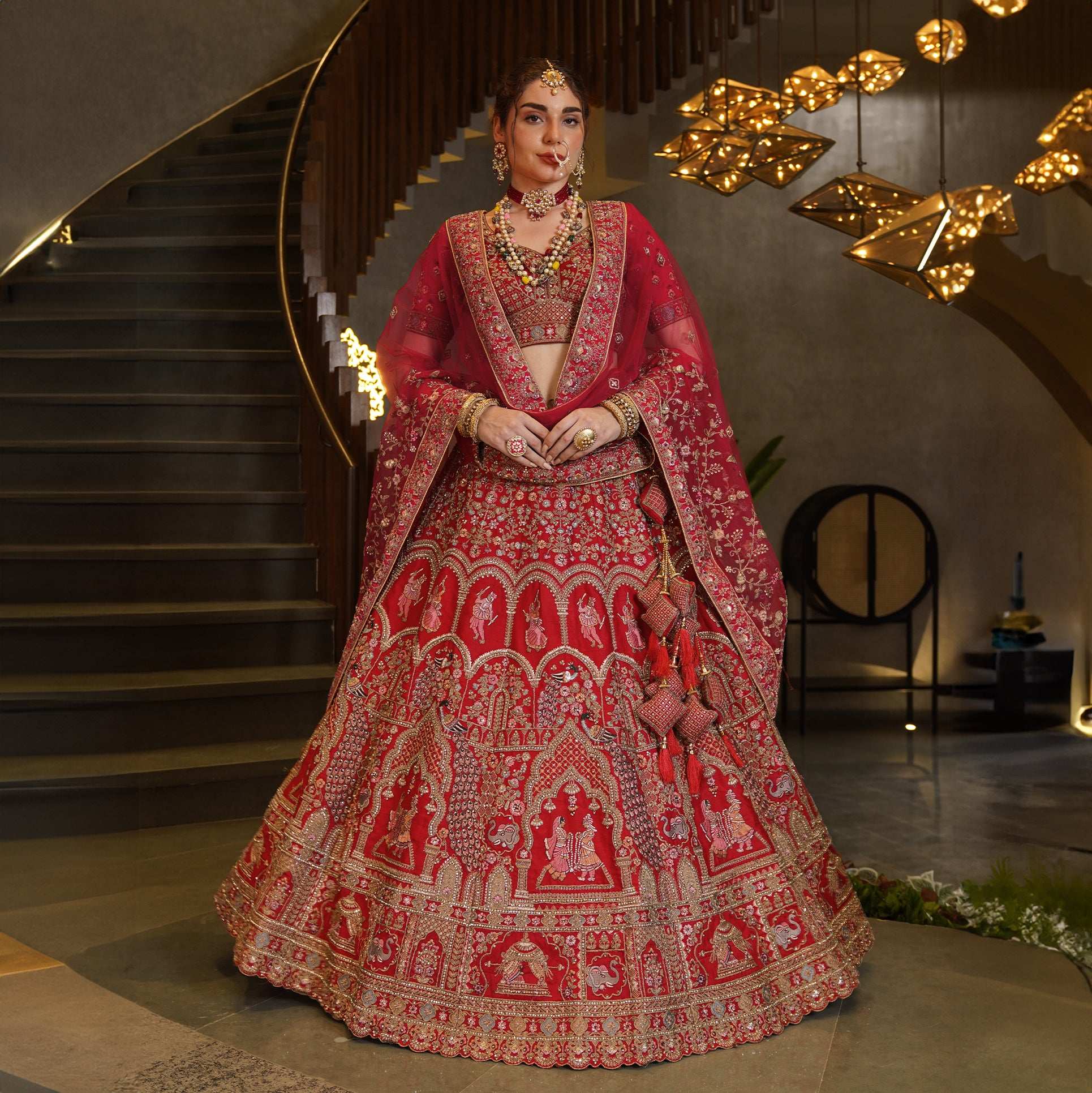 Sangria : Doli Baarat Royal Red Bridal Lehenga