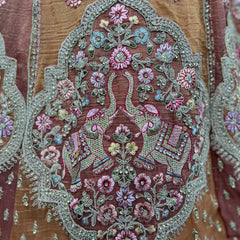 Damsel - Double Dupatta Tissue Silk Multi Color Festival Carnival Lehenga