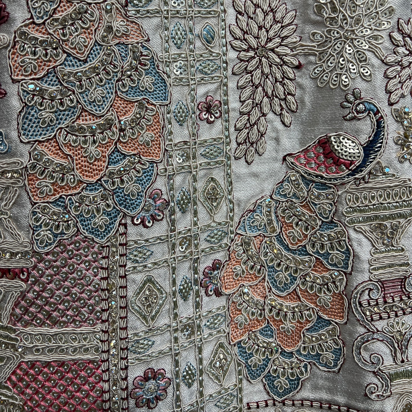 Rosé - Double Dupatta Raw Silk Ivory Bridal Lehenga