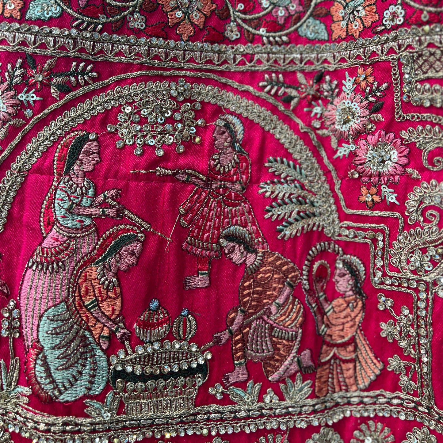 Dulhan in Rani Pink elegance : Storytelling Bridal Lehenga With Veil Dupatta