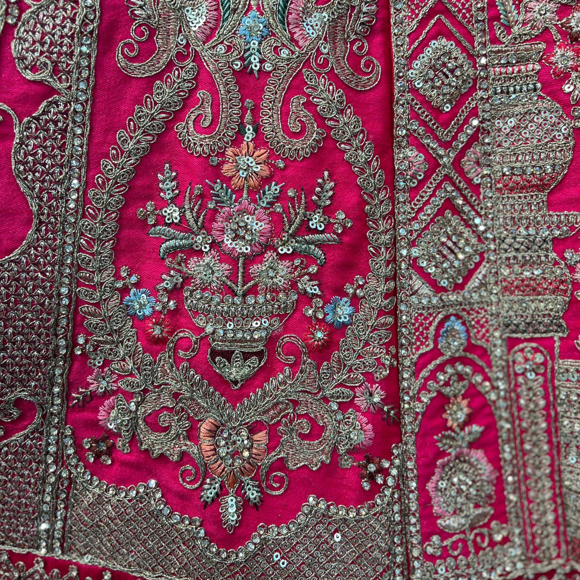 Dulhan in Rani Pink elegance : Storytelling Bridal Lehenga With Veil Dupatta