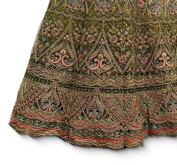 Padmini - Meenakari work Net Partywear Lehenga Choli JMS Studio {{ Royal Red Bridal Lehenga}}