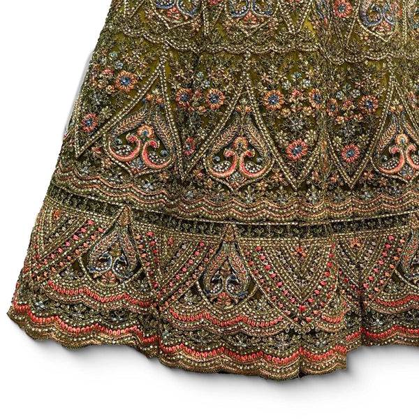 Padmini - Meenakari work Net Partywear Lehenga Choli JMS Studio {{ Royal Red Bridal Lehenga}}