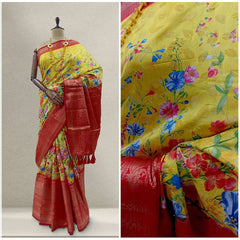 JMS_Studio Designer Ikkat Print Limited Edition Silk Saree