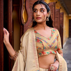 Paithani Collection - Kanjivaram Silk Zari Weaving Golden Lehenga Choli - Red
