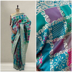 JMS_Studio Designer Silk Saree With Orange Colour and Gold Jari weaving work - JMS Studio