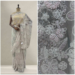 JMS_Studio Designer Boutique Net Handwork Soft Pink Saree