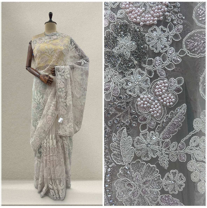 JMS_Studio Designer Boutique Net Handwork Soft Pink Saree