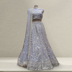 Jazzagals - Monotone Luckhnawi work Partywear Net Lehenga JMS Studio {{ Royal Red Bridal Lehenga}}
