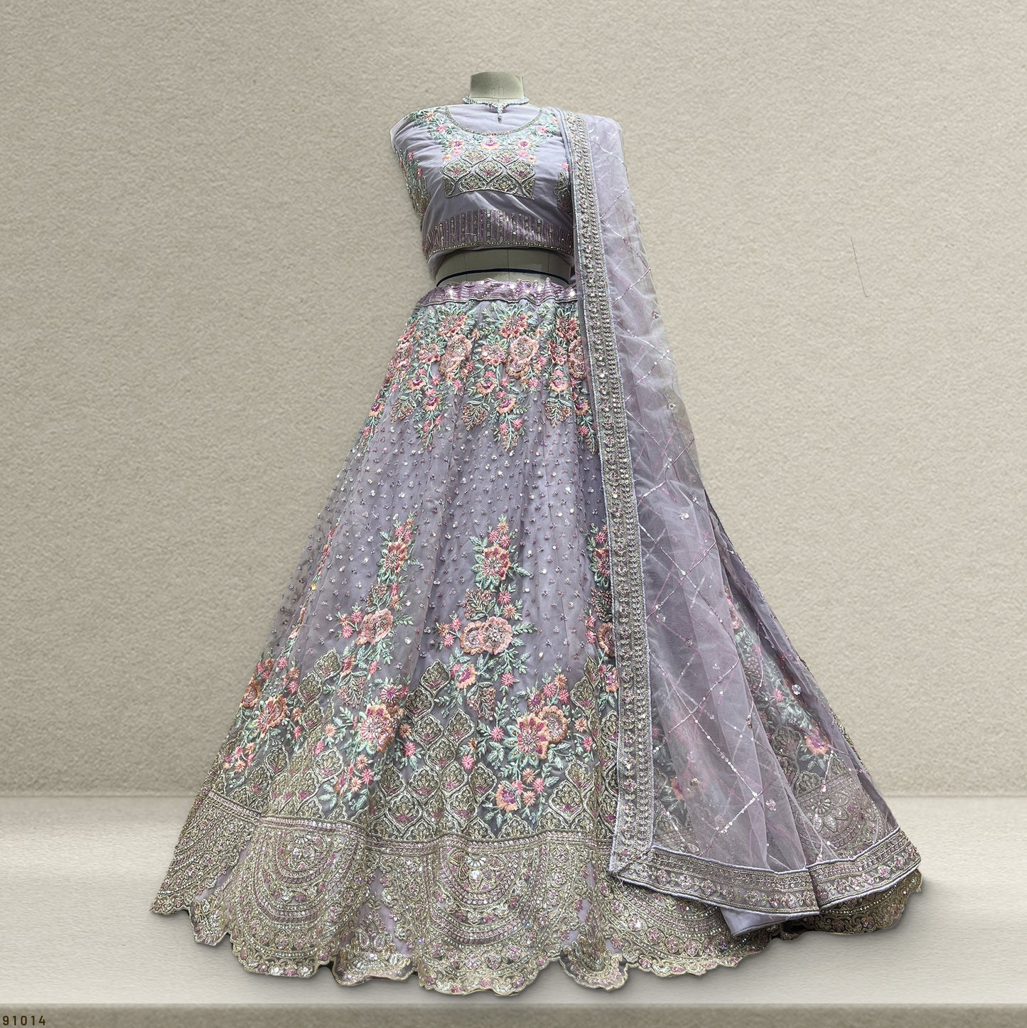 Cherry Blossom -  The Modern Lavender Lehenga for Reception Engagement