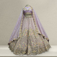 Cherry Blossom - Tissue Silk Modern Engagement & Reception Lehenga Design