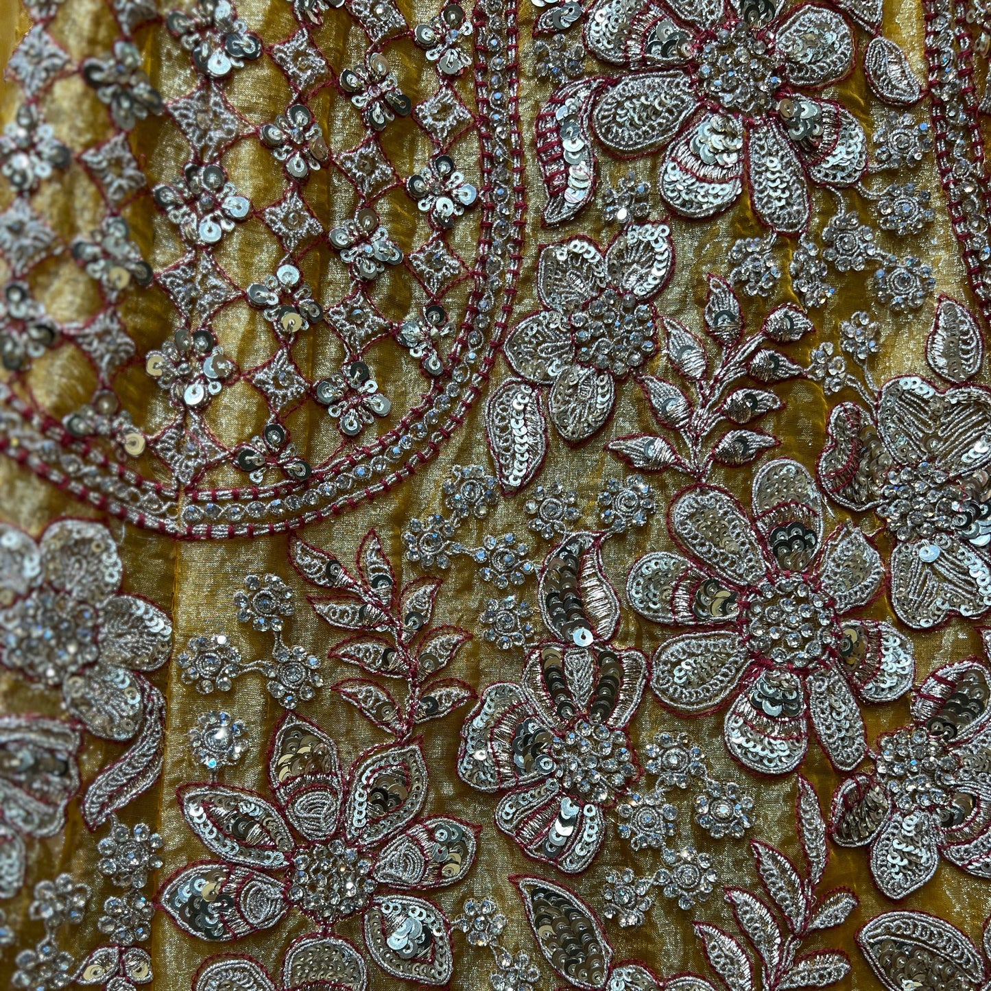 Cherry Blossom - Soft Silk Golden Work Royal Look Partywear Lehenga Sunrise Gold