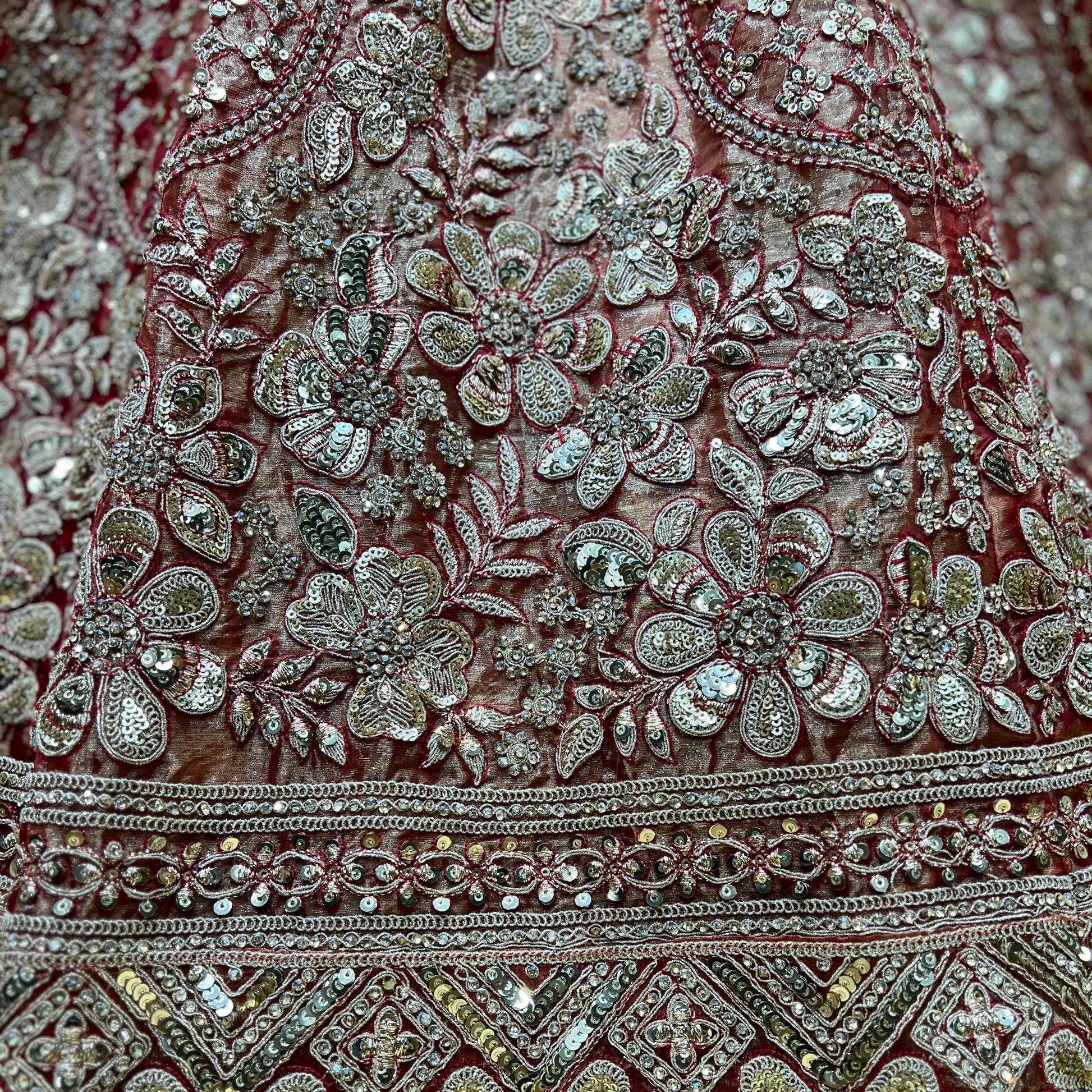 Cherry Blossom - Soft Silk Golden Work Royal Look Partywear Lehenga Sunset Orange