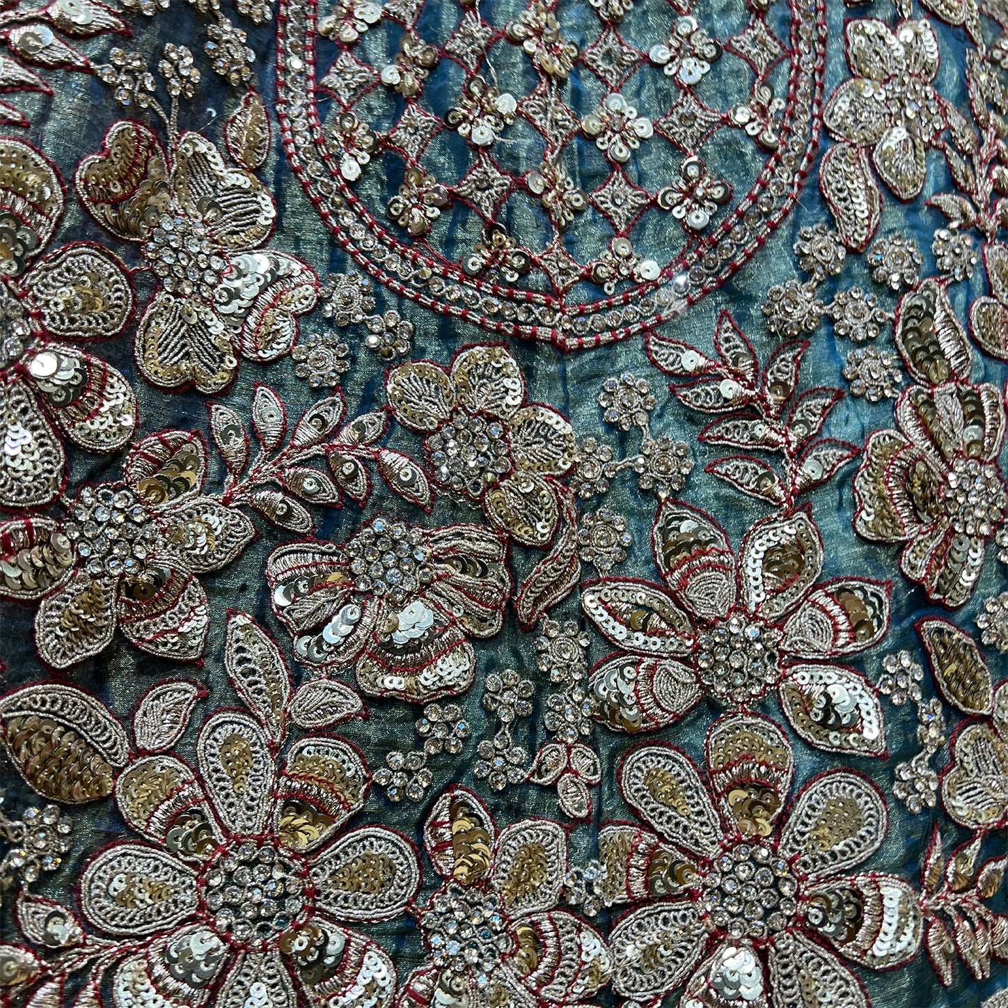 Cherry Blossom - Soft Silk Golden Work Royal Look Partywear Lehenga Electric Blue