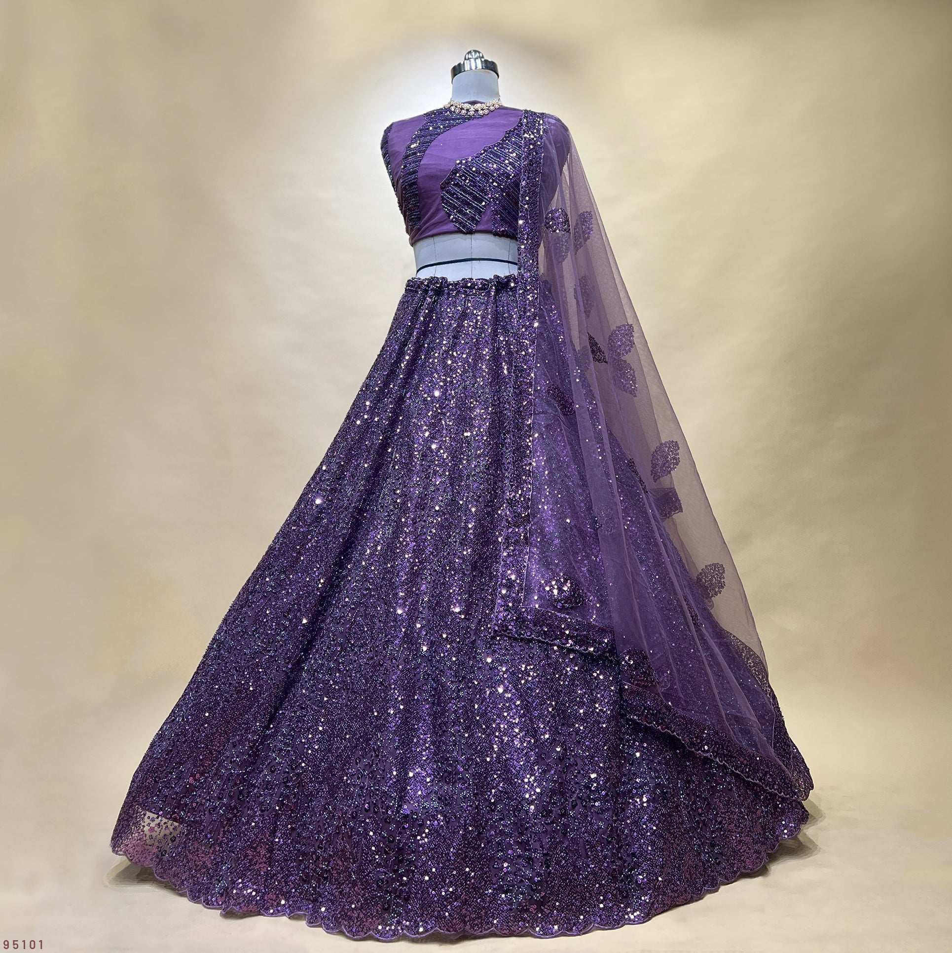 Jazzagals - Designer Handwork Couture Reception Lehenga Deep Wine