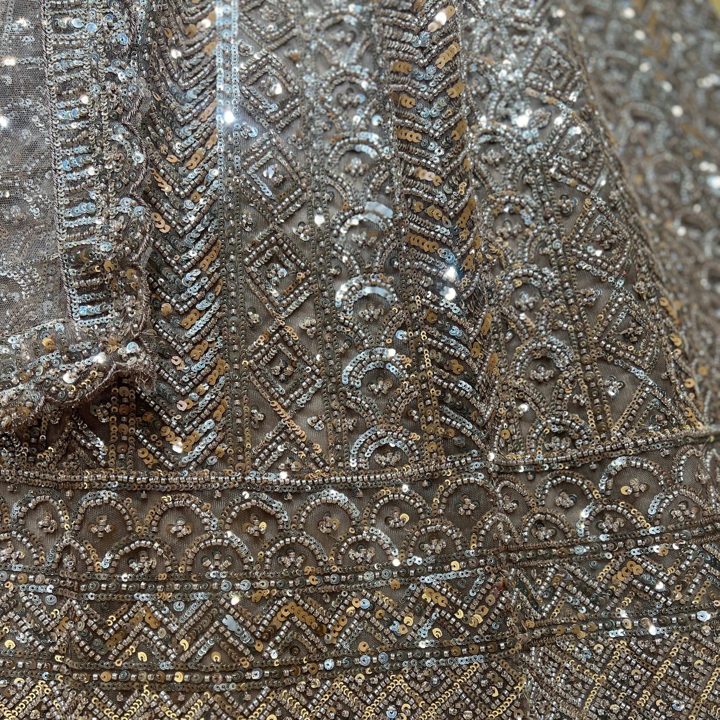 Jazzagals - Designer Handwork Couture Reception Lehenga Golden Brown