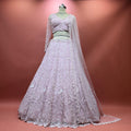 Lilac pink handworked designer lehenga choli set with matching dupatta