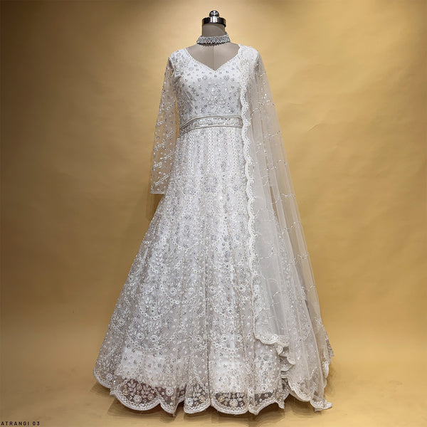 Celestial Collection: Ready-to-Wear Partywear Gown Pearl White