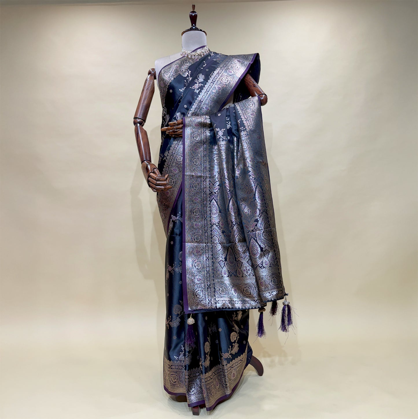 Soft Satin Silk Saree With Zari Border Pallu in Leheriya Pattern with Blouse