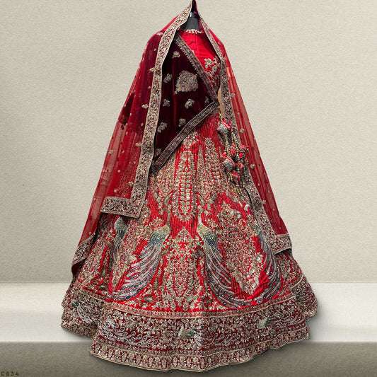 Royal Baggi- The Bollywood Royal Red Bridal Lehenga