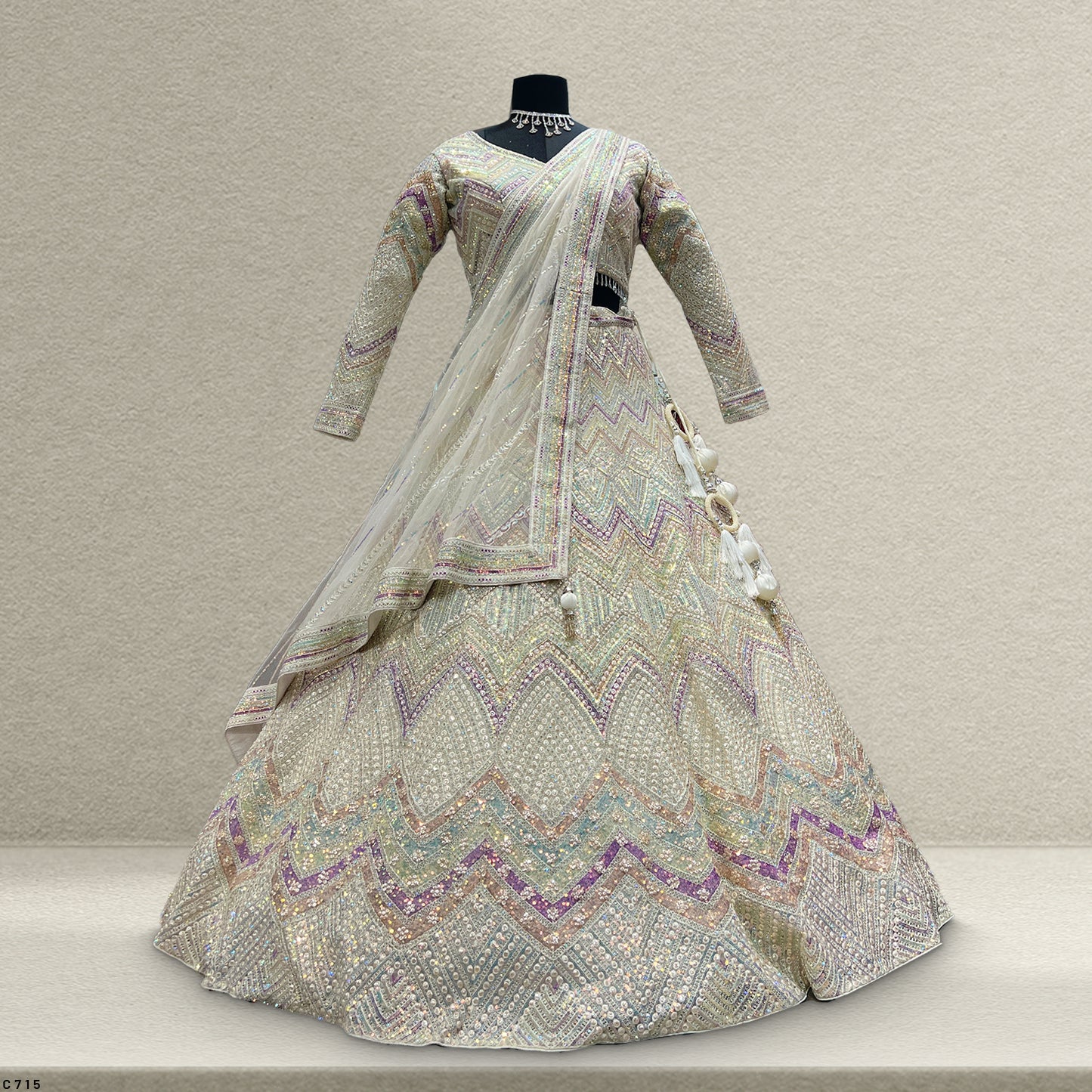 Celestial Collection: Ready-to-Wear Multicolor Reception and Sangeet Lehengas - JMS Studio