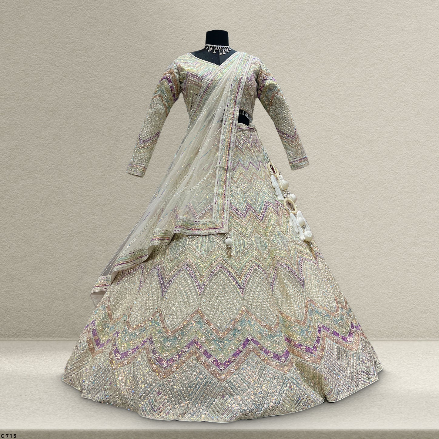 Celestial Collection: Ready-to-Wear Multicolor Reception and Sangeet Lehengas - JMS Studio