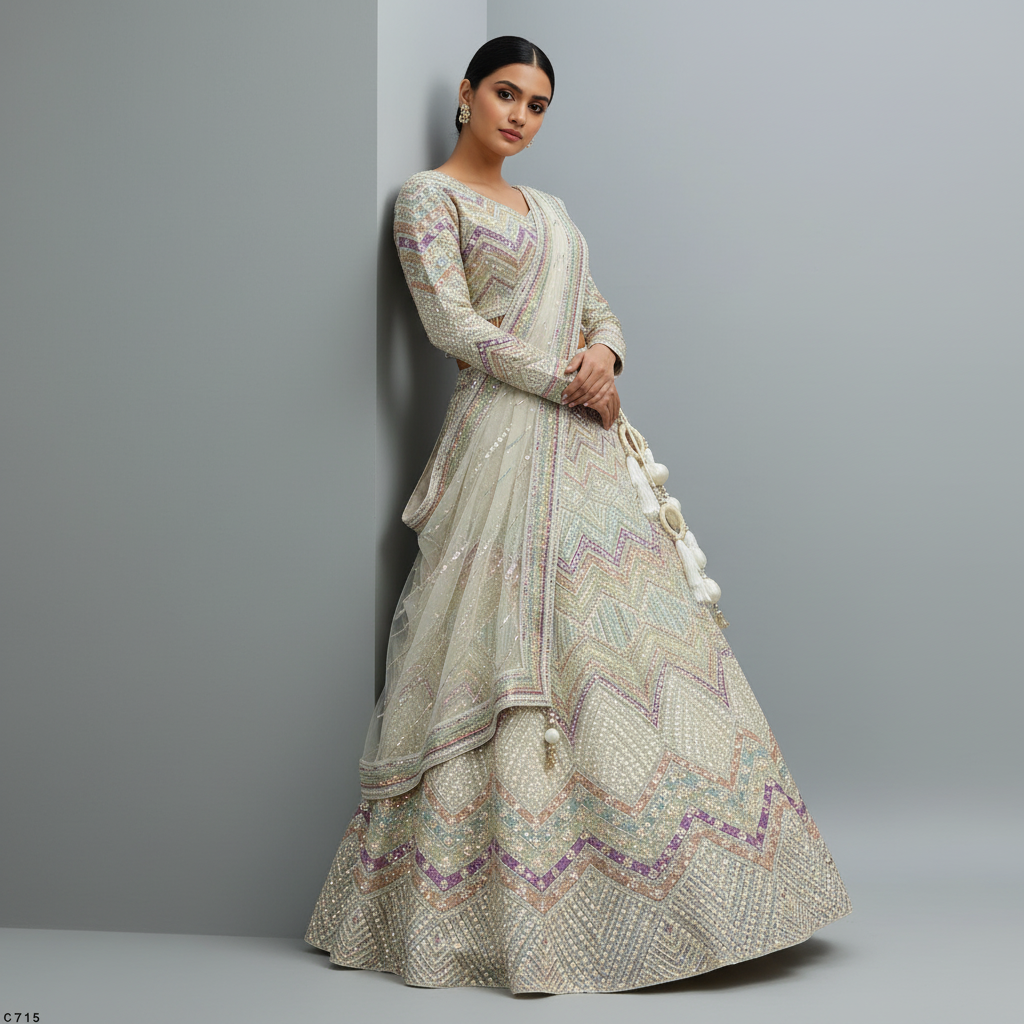 Celestial Collection: Ready-to-Wear Multicolor Reception and Sangeet Lehengas