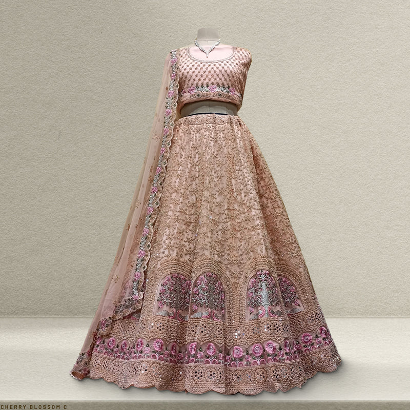 Cherry Blossom C - The Modern Lehenga for Reception for Bride JMS Studio {{ Royal Red Bridal Lehenga}}