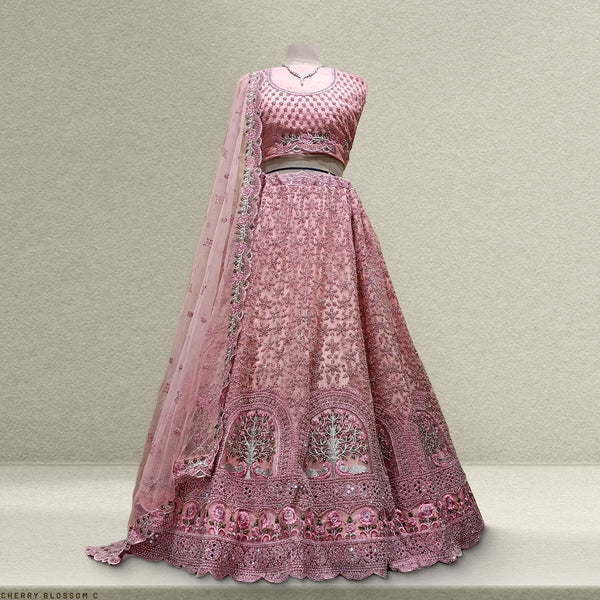 Cherry Blossom C - The Modern Lehenga for Reception for Bride JMS Studio {{ Royal Red Bridal Lehenga}}