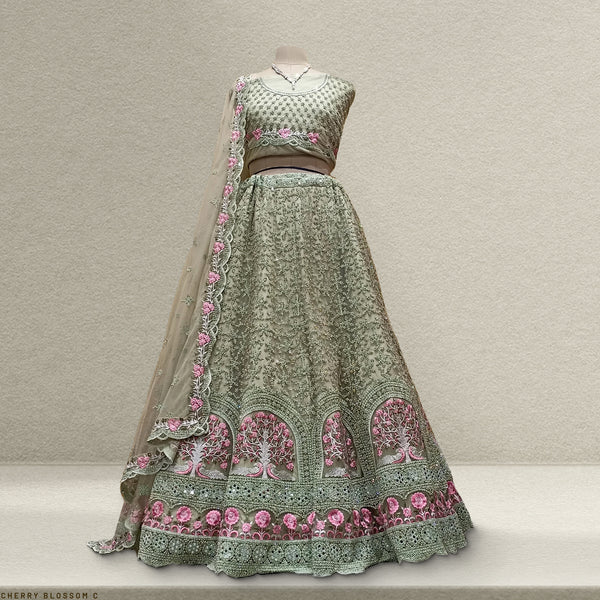 Cherry Blossom C - The Modern Lehenga for Reception for Bride JMS Studio {{ Royal Red Bridal Lehenga}}